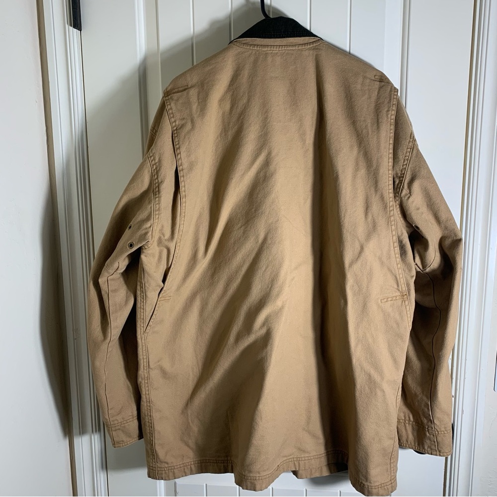 L.L. Bean Men's XL Tan Barn Jacket with Green Collar - Picture 2 of 14